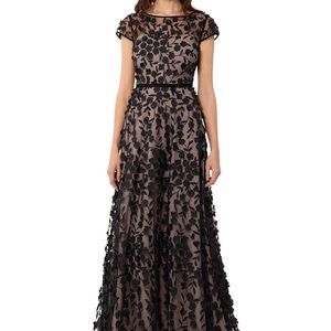 XSCAPE
3D Embroidered Floral Gown